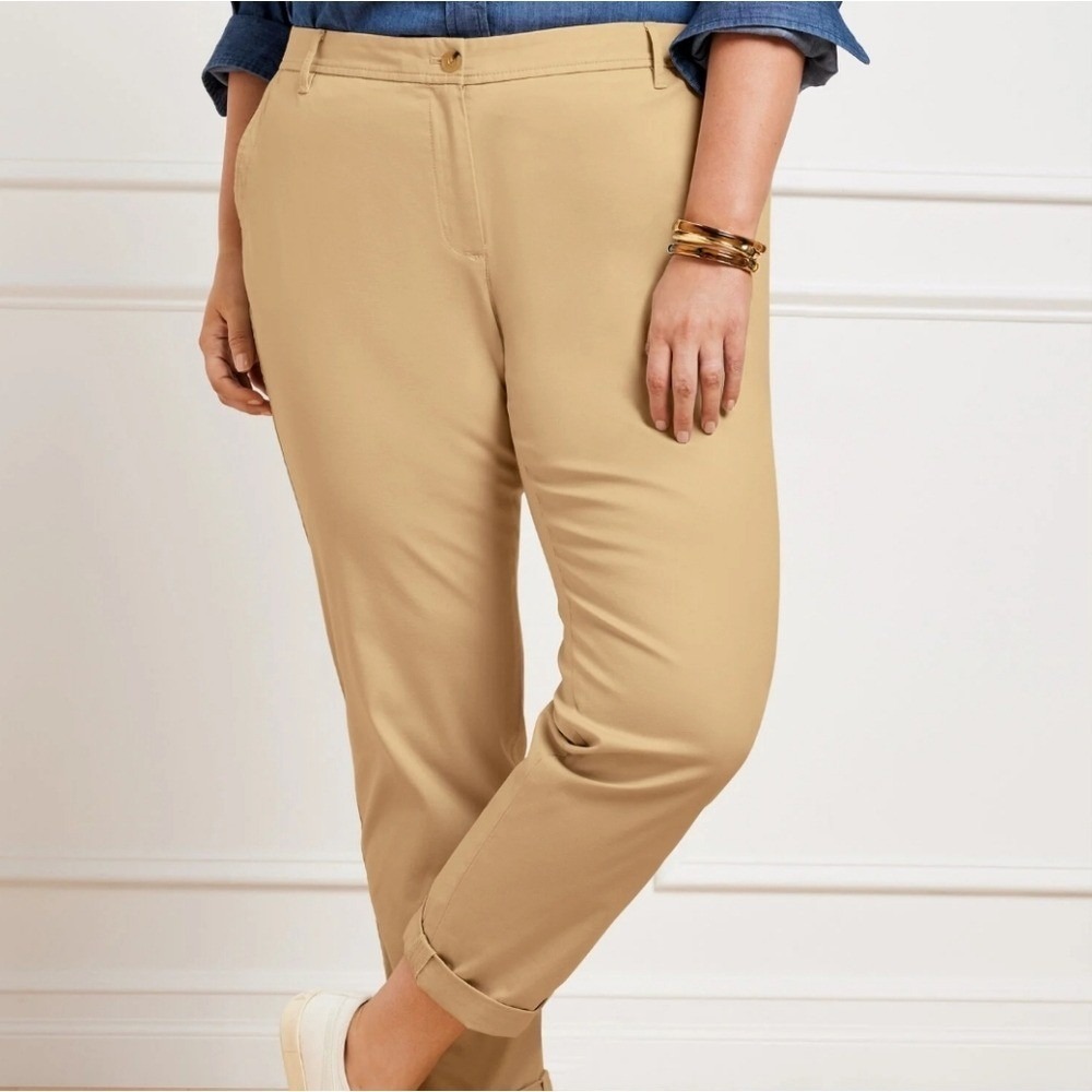 Talbots Womens Signature Wide Leg Pant Career Preppy Corpcore Academia Tan 16 XL